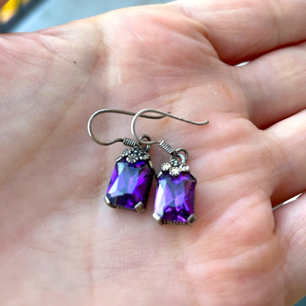 Purple stone earrings